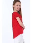 Mädchen-T-Shirt mit rotem Teddybär NDZ8309 – Online-Shop – Boutique